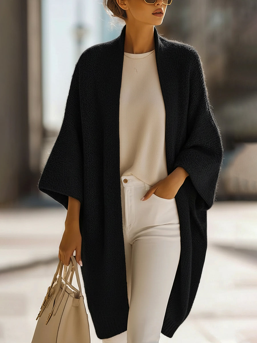 Estelle - Sand Beige Oversized Knit Cardigan