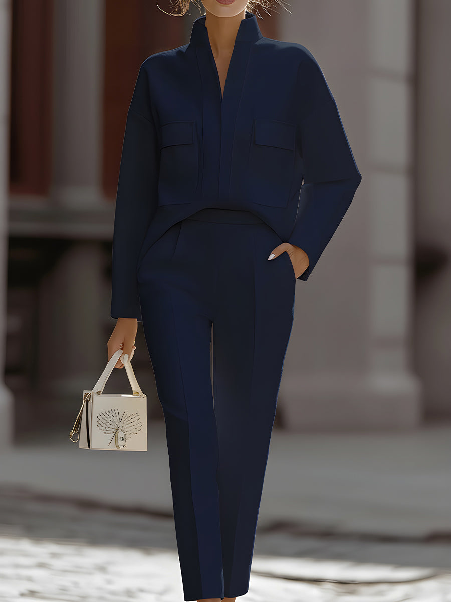 Madeleine - Luxe Ivory Oversized Shirt & Tailored Trouser Two-Piece Set