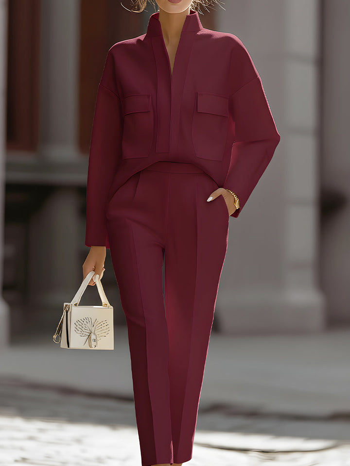 Madeleine - Luxe Ivory Oversized Shirt & Tailored Trouser Two-Piece Set