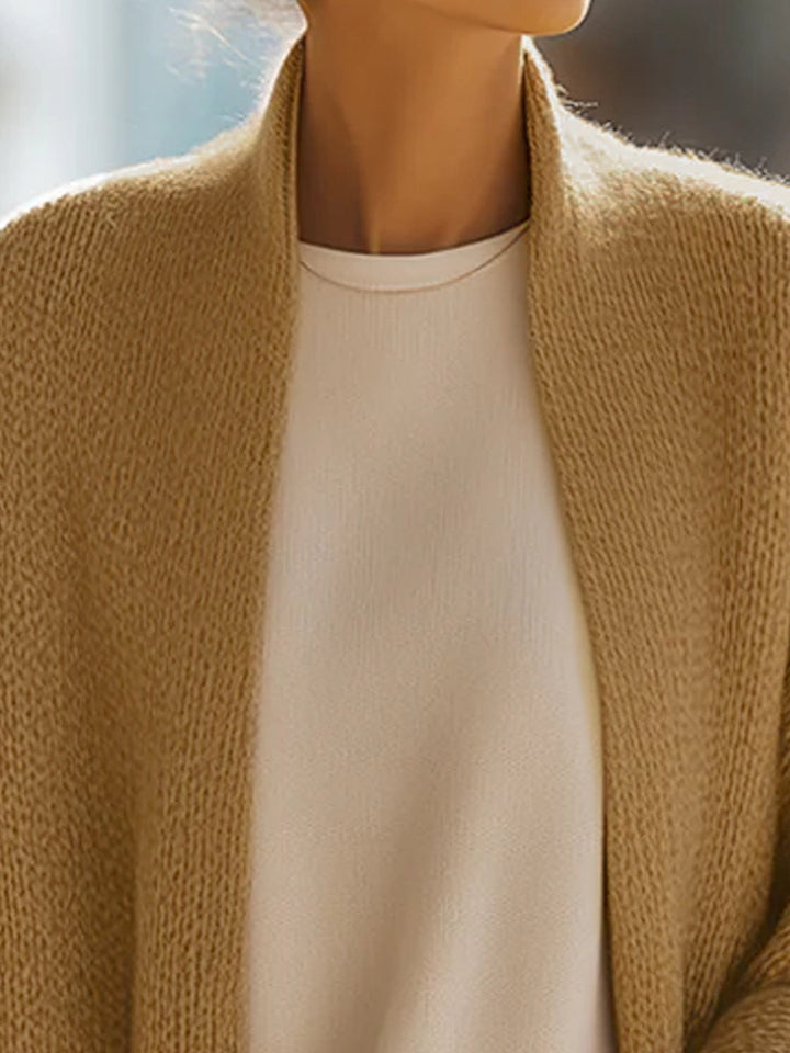 Estelle - Sand Beige Oversized Knit Cardigan