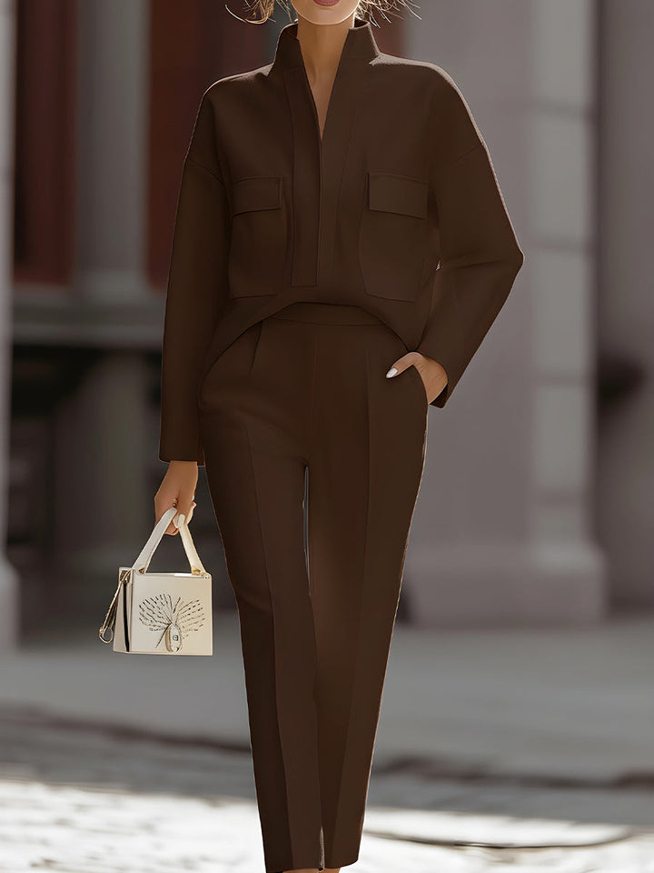 Madeleine - Luxe Ivory Oversized Shirt & Tailored Trouser Two-Piece Set